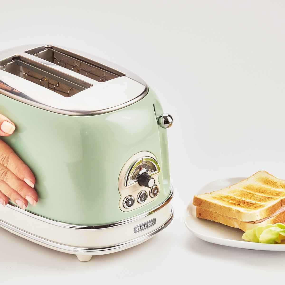 Torradeira Elétrica Ariete 155 Vintage Verde p/ 2 Fatias 6 Níveis de Tostagem 750W - Imagem 3