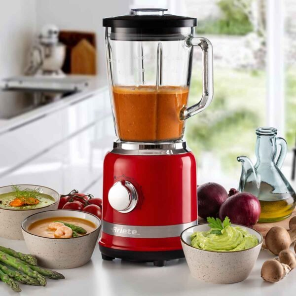 Liquidificador Ariete 585 Moderna Vermelho, Copo de Vidro 1,5L - 1000W - Image 4