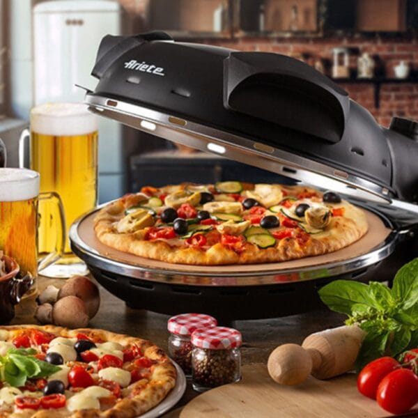 Forno de Pizza Elétrico Ariete 917 c/ pedra refratária 1200W 400ºC Preto - Image 7