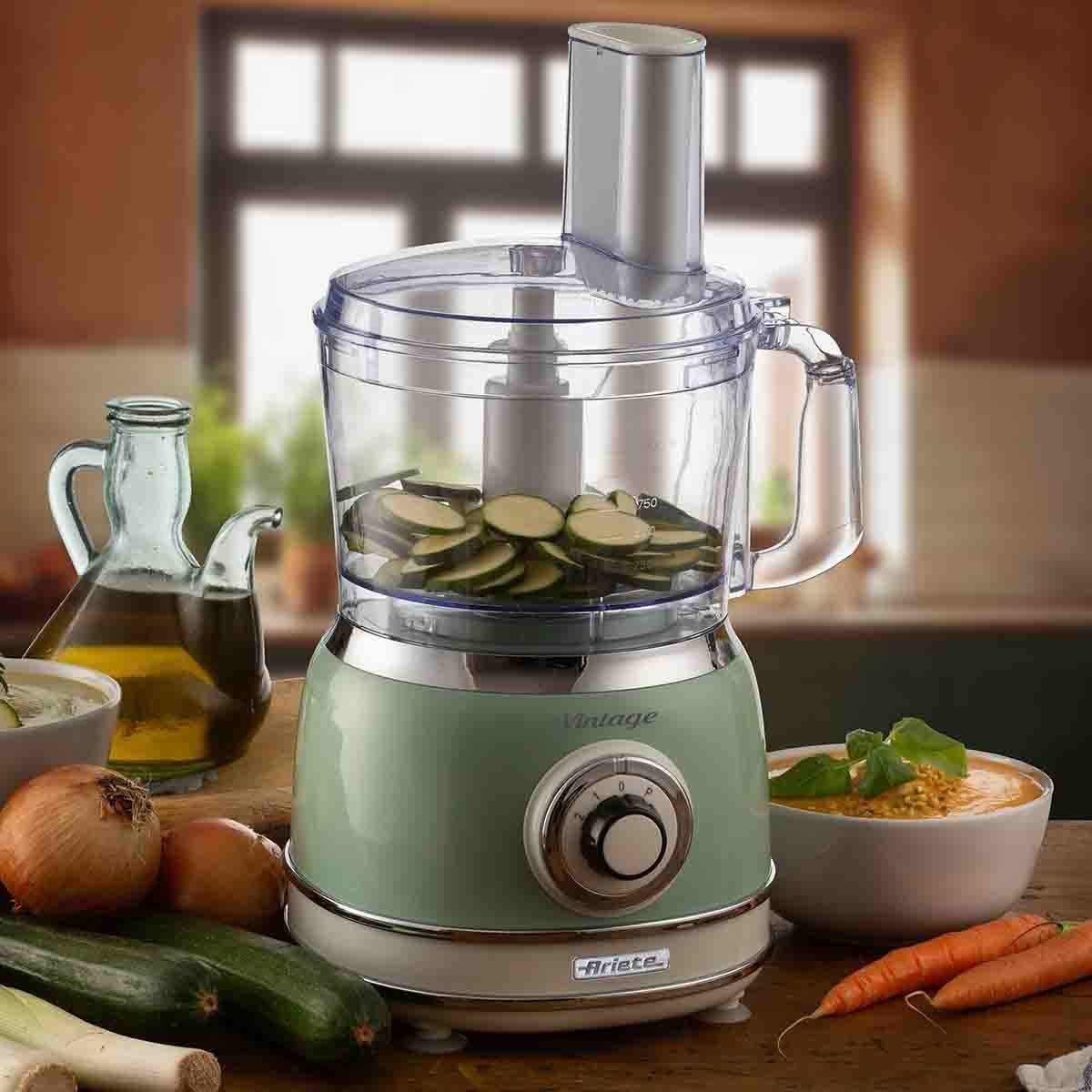 Processador de Alimentos Ariete 1781 Vintage Verde 2 Velocidades + pulsar 1000W - Imagem 7